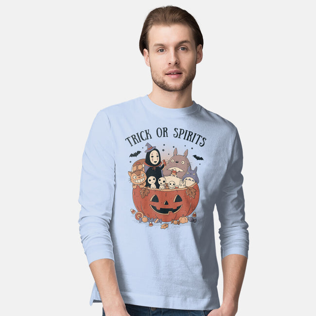 Trick Or Spirits-Mens-Long Sleeved-Tee-GODZILLARGE