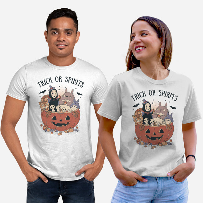 Trick Or Spirits-Unisex-Basic-Tee-GODZILLARGE