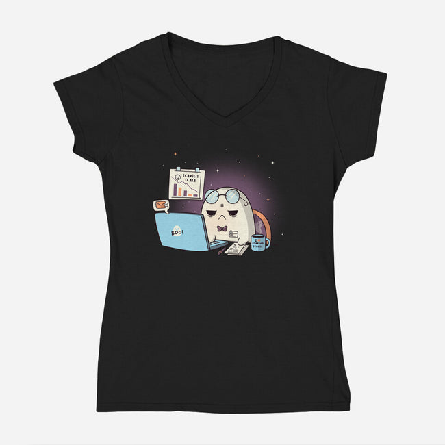 Professional Haunter-Womens-V-Neck-Tee-Freecheese