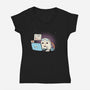 Professional Haunter-Womens-V-Neck-Tee-Freecheese