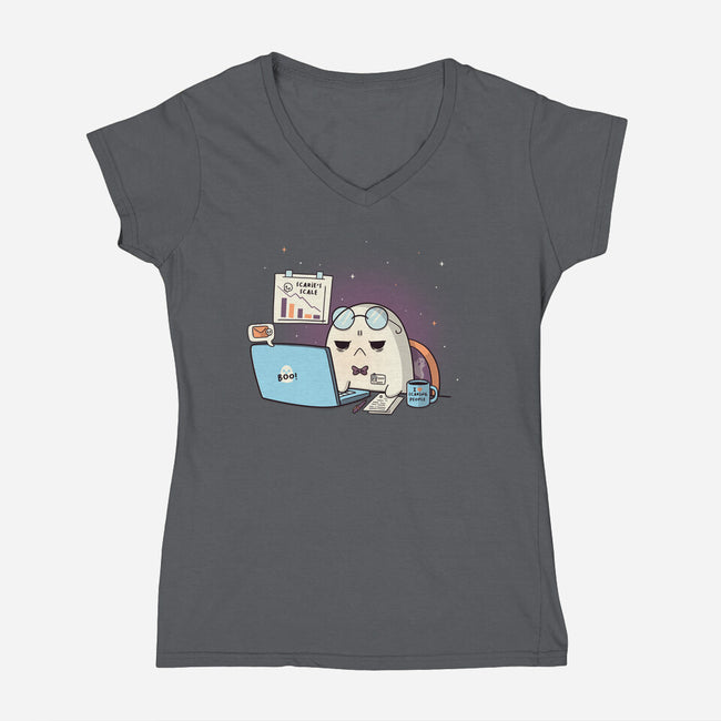 Professional Haunter-Womens-V-Neck-Tee-Freecheese