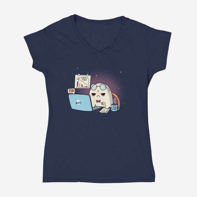 Professional Haunter-Womens-V-Neck-Tee-Freecheese