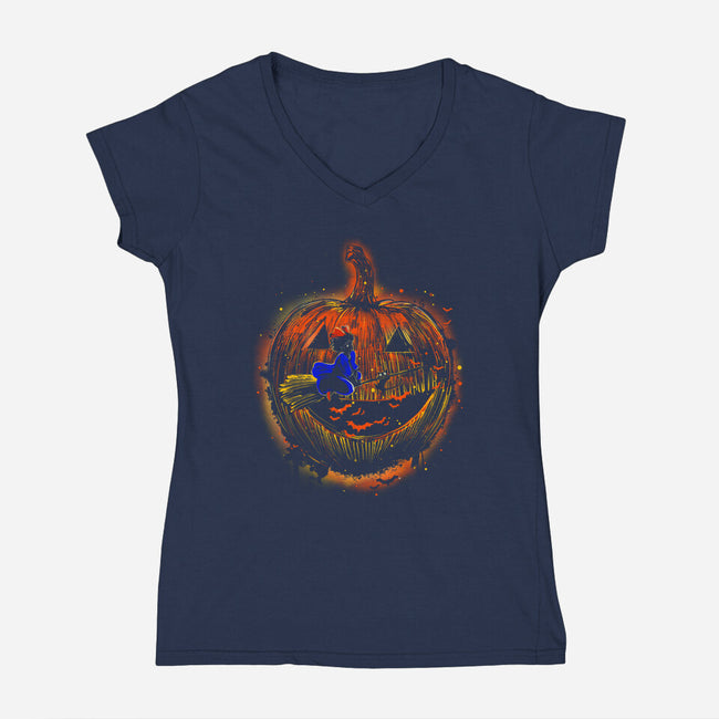 Halloween's Delivery Service-Womens-V-Neck-Tee-kharmazero