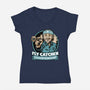 Karate Fly Catcher Champion-Womens-V-Neck-Tee-Studio Mootant