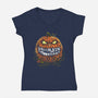Scary Pumpkin-Womens-V-Neck-Tee-zascanauta