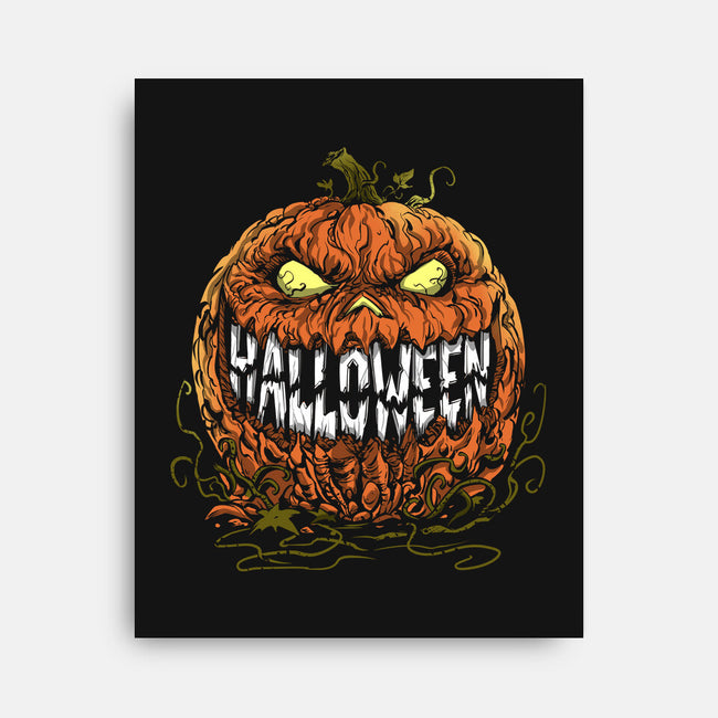 Scary Pumpkin-None-Stretched-Canvas-zascanauta