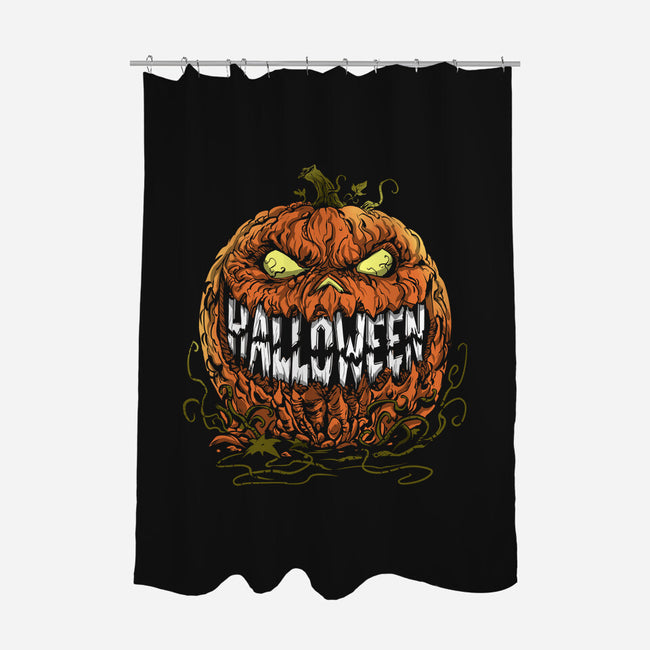 Scary Pumpkin-None-Polyester-Shower Curtain-zascanauta