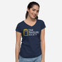 Exploring Space And Time-Womens-V-Neck-Tee-sebasebi