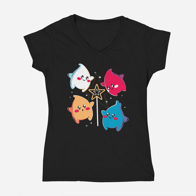 Little Star-Womens-V-Neck-Tee-Eoli Studio