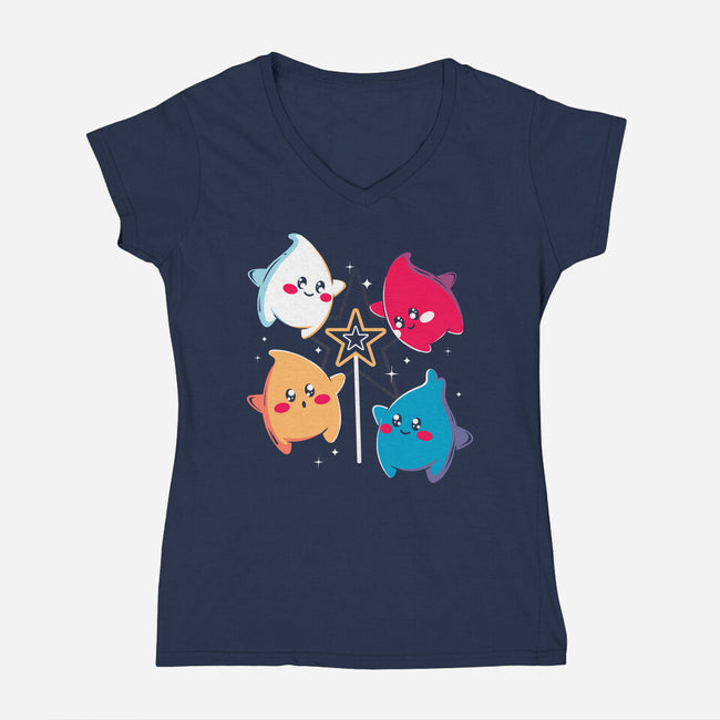 Little Star-Womens-V-Neck-Tee-Eoli Studio