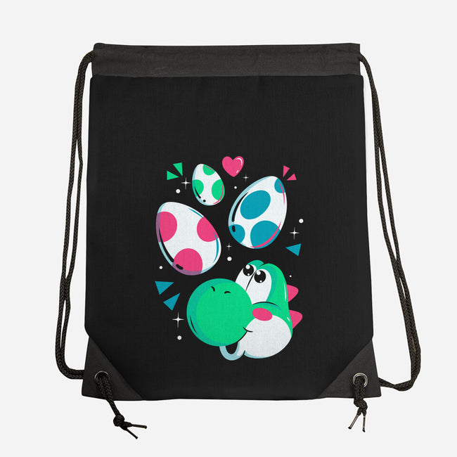 Dinos On The Way-None-Drawstring-Bag-Eoli Studio