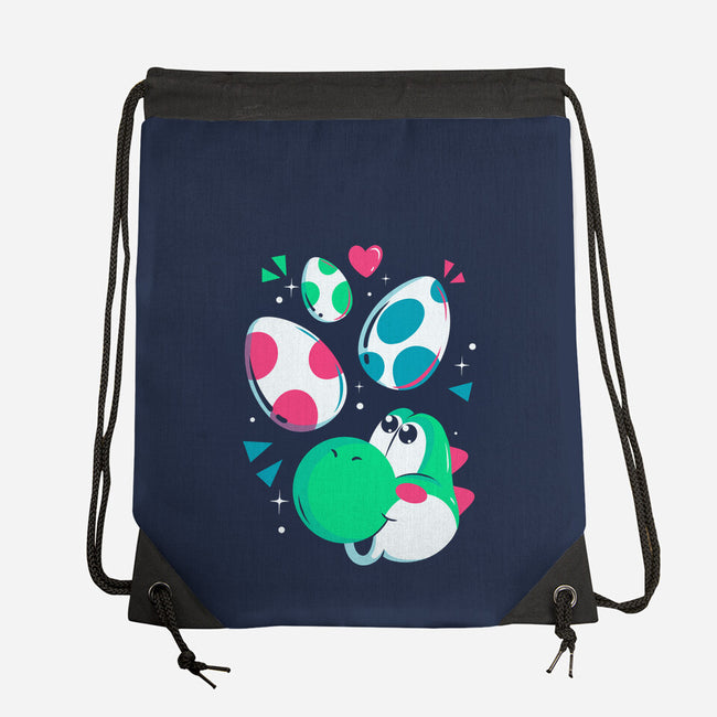 Dinos On The Way-None-Drawstring-Bag-Eoli Studio
