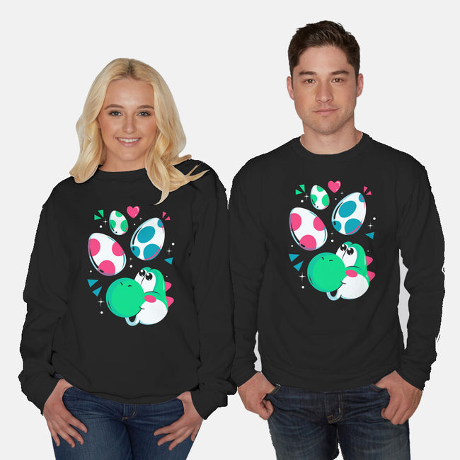 Dinos On The Way-Unisex-Crew Neck-Sweatshirt-Eoli Studio