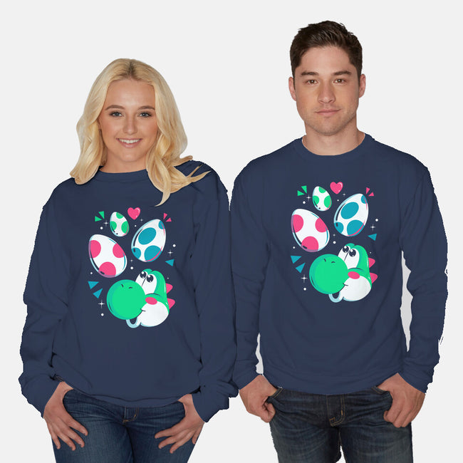 Dinos On The Way-Unisex-Crew Neck-Sweatshirt-Eoli Studio