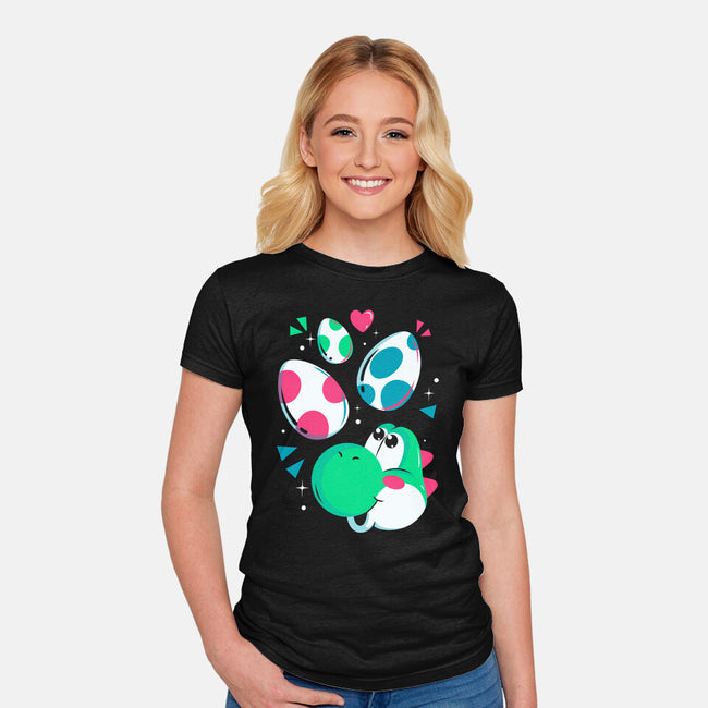 Dinos On The Way-Womens-Fitted-Tee-Eoli Studio