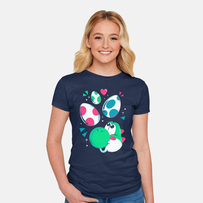 Dinos On The Way-Womens-Fitted-Tee-Eoli Studio