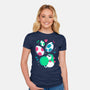 Dinos On The Way-Womens-Fitted-Tee-Eoli Studio