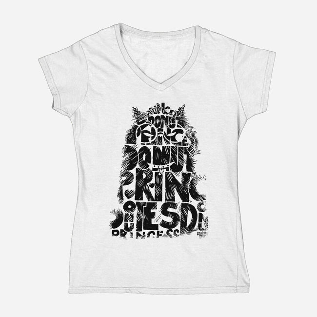 Princess Of Letters-Womens-V-Neck-Tee-imisko