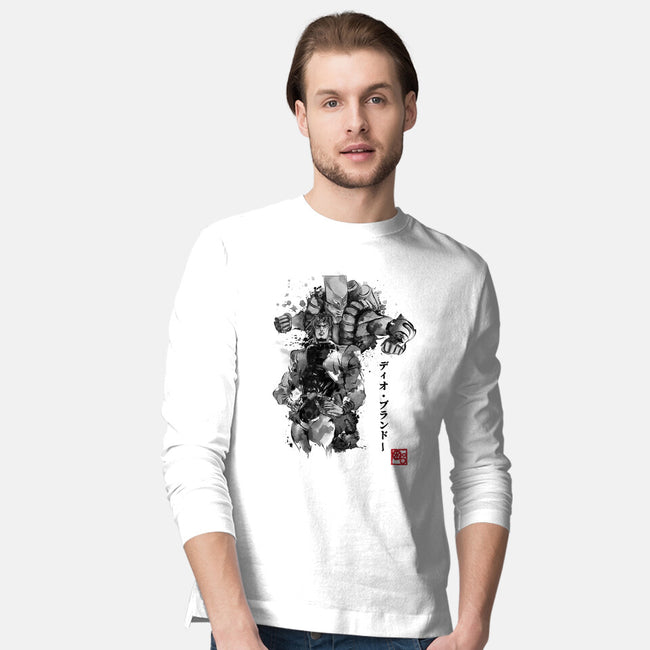 Za Warudo Sumi-e-mens long sleeved tee-DrMonekers