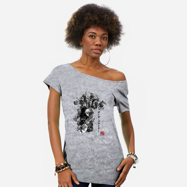 Za Warudo Sumi-e-womens off shoulder tee-DrMonekers