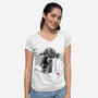 Za Warudo Sumi-e-womens v-neck tee-DrMonekers