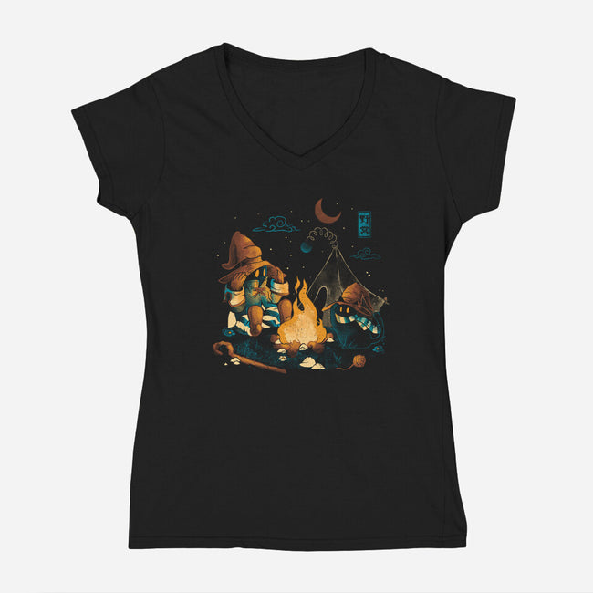 Magic Camp-Womens-V-Neck-Tee-eduely