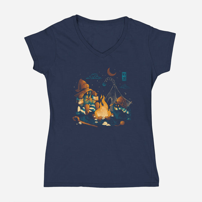 Magic Camp-Womens-V-Neck-Tee-eduely