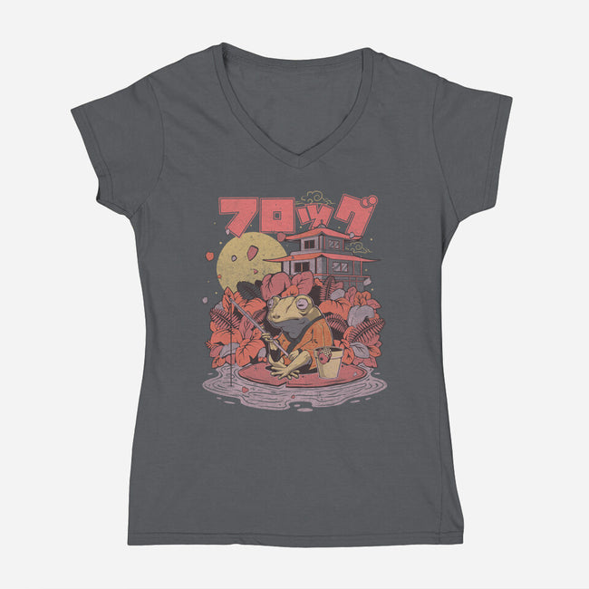 Frog The Fisher-Womens-V-Neck-Tee-eduely