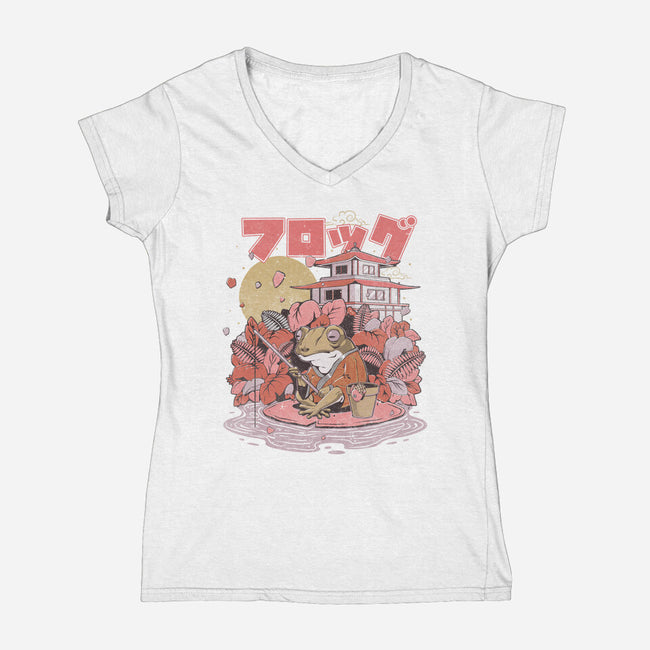Frog The Fisher-Womens-V-Neck-Tee-eduely