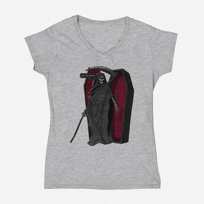 Death Beckons You To Get In-Womens-V-Neck-Tee-fanfreak1