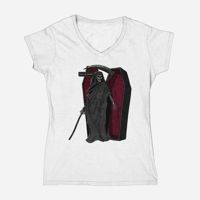 Death Beckons You To Get In-Womens-V-Neck-Tee-fanfreak1
