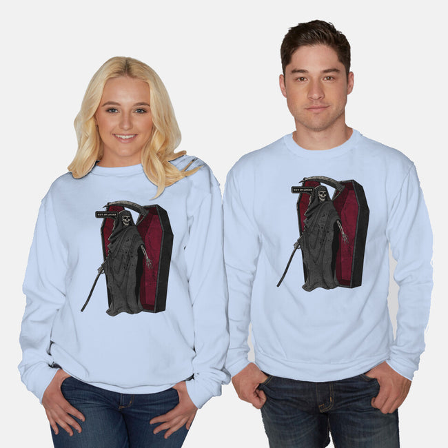 Death Beckons You To Get In-Unisex-Crew Neck-Sweatshirt-fanfreak1