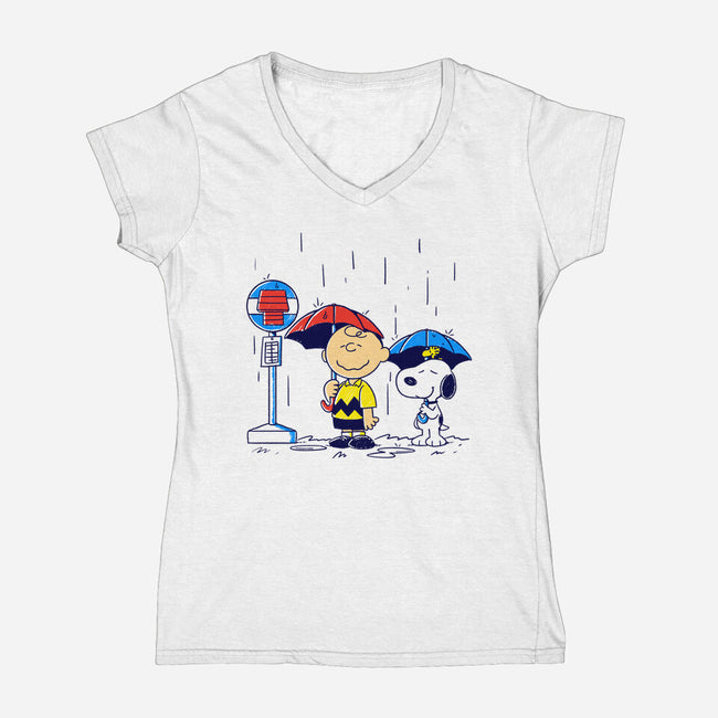 My Neighbor Beagle-Womens-V-Neck-Tee-estudiofitas