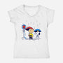 My Neighbor Beagle-Womens-V-Neck-Tee-estudiofitas