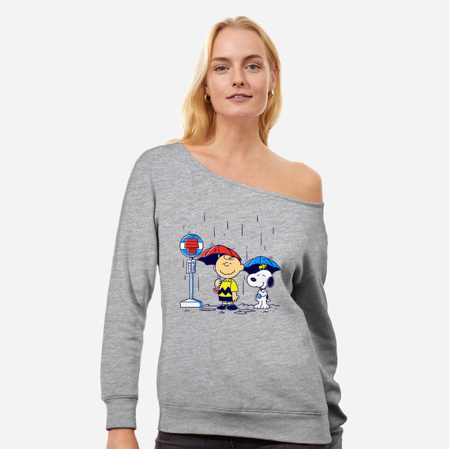 My Neighbor Beagle-Womens-Off Shoulder-Sweatshirt-estudiofitas