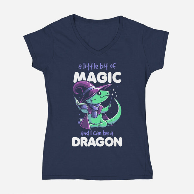 I Can Be A Dragon-Womens-V-Neck-Tee-koalastudio