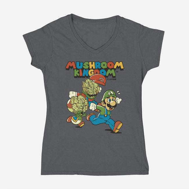 Fungi Explosion Runaway-Womens-V-Neck-Tee-tobefonseca
