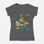 Fungi Explosion Runaway-Womens-V-Neck-Tee-tobefonseca