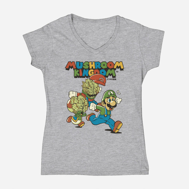 Fungi Explosion Runaway-Womens-V-Neck-Tee-tobefonseca