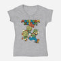 Fungi Explosion Runaway-Womens-V-Neck-Tee-tobefonseca