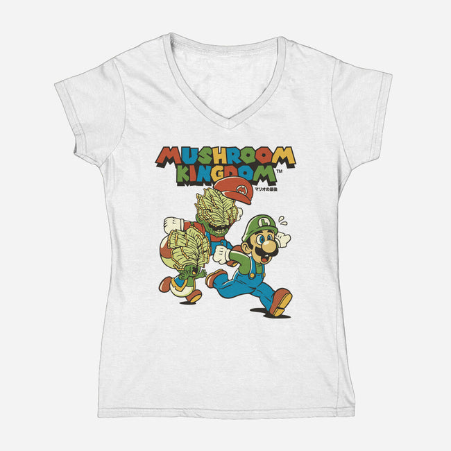 Fungi Explosion Runaway-Womens-V-Neck-Tee-tobefonseca