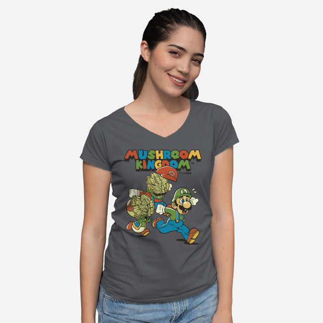 Fungi Explosion Runaway-Womens-V-Neck-Tee-tobefonseca