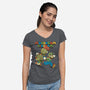 Fungi Explosion Runaway-Womens-V-Neck-Tee-tobefonseca