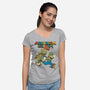 Fungi Explosion Runaway-Womens-V-Neck-Tee-tobefonseca