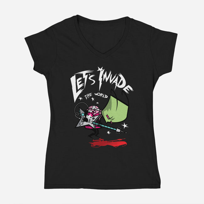 Zim Pilgrim-womens v-neck tee-Italiux