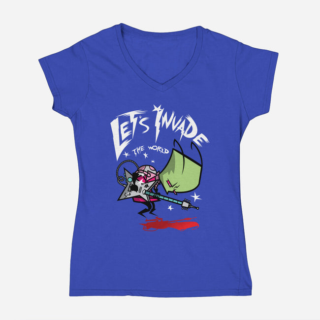 Zim Pilgrim-womens v-neck tee-Italiux