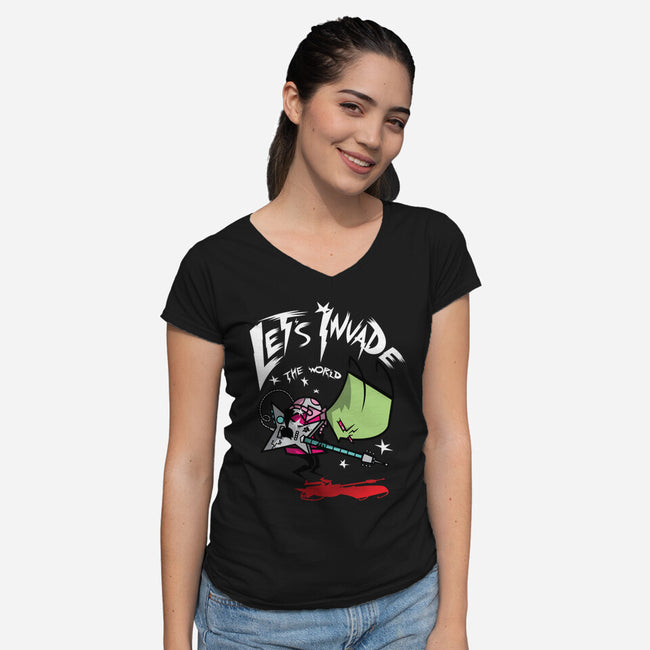 Zim Pilgrim-womens v-neck tee-Italiux