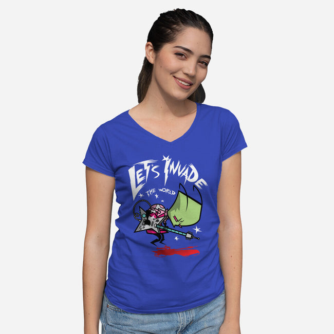 Zim Pilgrim-womens v-neck tee-Italiux