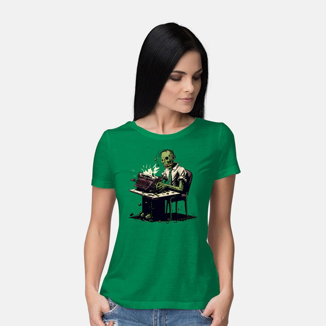 Braindead Office Job-Womens-Basic-Tee-MrScottBlack