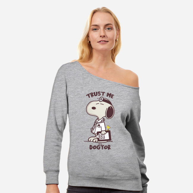 I'm A Dogtor-Womens-Off Shoulder-Sweatshirt-turborat14